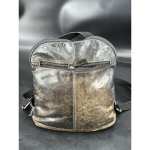 Jack Georges Voyager Backpack Crossbody Bag Green Leather